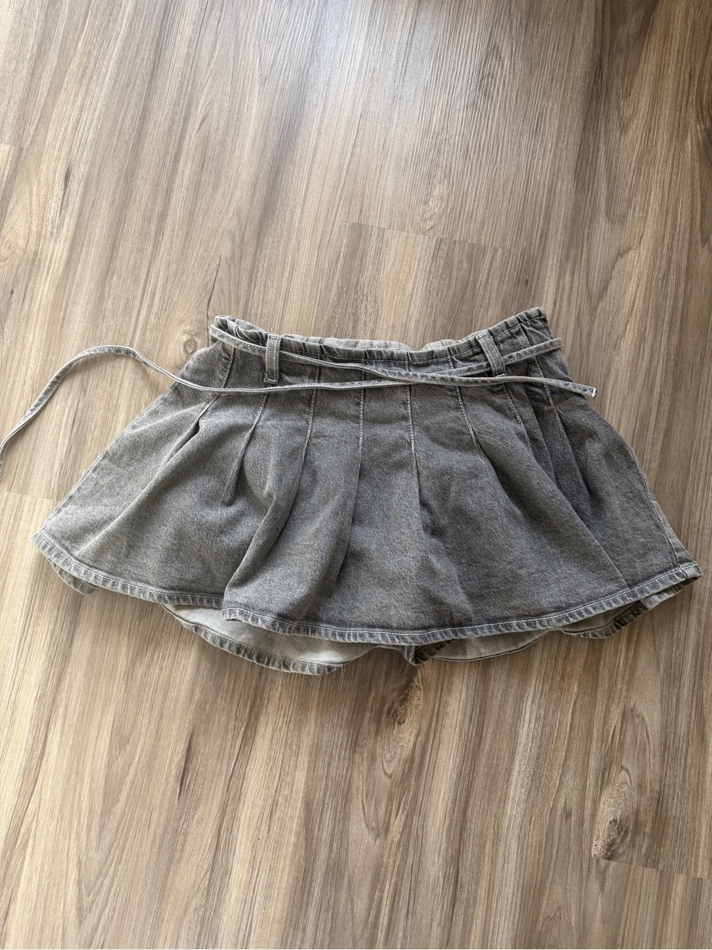 Target Wild Fable Gray Denim Pleated Skort